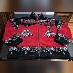 Vintage men's size XL Milton Funwear made in Canada Aztec fleece jacket